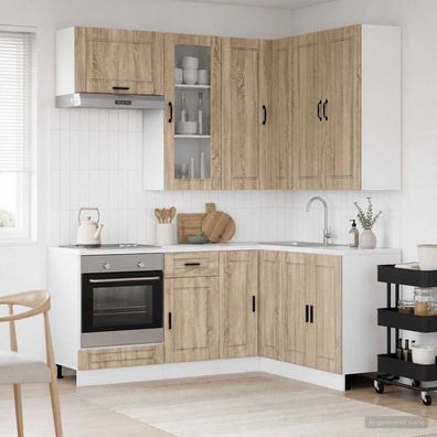 vidaXL Kücheneinheit PORTO 8 pcs Sonoma-Eiche Holzwerkstoff