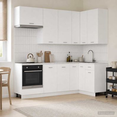 vidaXL Kücheneinheit LYON 8 pcs Weiß Holzwerkstoff