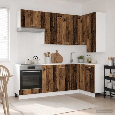 vidaXL Kücheneinheit LYON 8 pcs Altholz Holzwerkstoff
