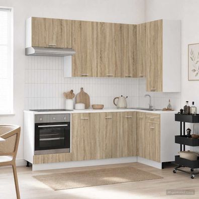 vidaXL Kücheneinheit LYON 8 pcs Sonoma-Eiche Holzwerkstoff