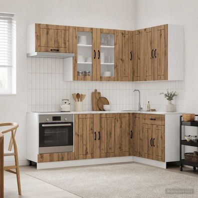 vidaXL Kücheneinheit LUCCA 8 pcs Artisan-Eiche Holzwerkstoff
