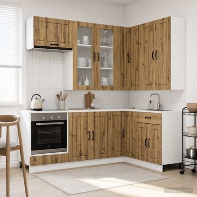 vidaXL Kücheneinheit LUCCA 8 pcs Artisan-Eiche Holzwerkstoff