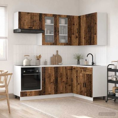 vidaXL Kücheneinheit PORTO 8 pcs Altholz Holzwerkstoff