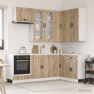 vidaXL Kücheneinheit PORTO 8 pcs Sonoma-Eiche Holzwerkstoff