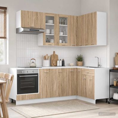 vidaXL Kücheneinheit LYON 8 pcs Sonoma-Eiche Holzwerkstoff