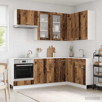 vidaXL Kücheneinheit LYON 8 pcs Altholz Holzwerkstoff