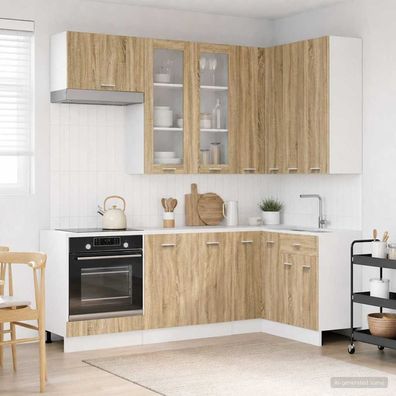 vidaXL Kücheneinheit LYON 8 pcs Sonoma-Eiche Holzwerkstoff