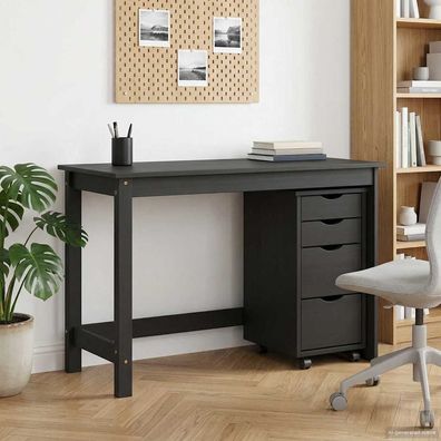 vidaXL Desk und Rolling Cabinet Set MOSS 2 pcs Schwarz