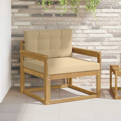 vidaXL Outdoor Mittelsofa Polyester Weiß