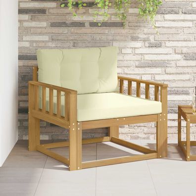 vidaXL Outdoor Mittelsofa Polyester Weiß