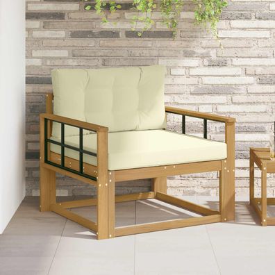 vidaXL Outdoor Mittelsofa Polyester Weiß
