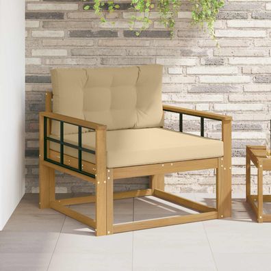 vidaXL Outdoor Mittelsofa Polyester Weiß