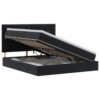 vidaXL Aufbewahrungsbett mit Matratze Schwarz 180 x 200 cm Samt