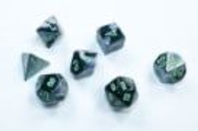 Gemini Mini-Polyhedral Black-Grey/green 7-Die Set