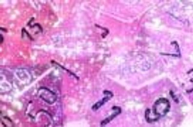 Borealis 16mm d6 Pink/silver Luminary Dice Block (12 dice)