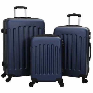 vidaXL Koffer 3 pcs Dunkelblau 50 x 31 x 78 cm ABS Kunststoff