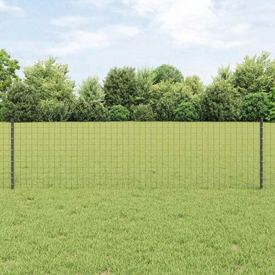 vidaXL Eingebetteter Zaunpfosten 11 stk. Grau 100 cm