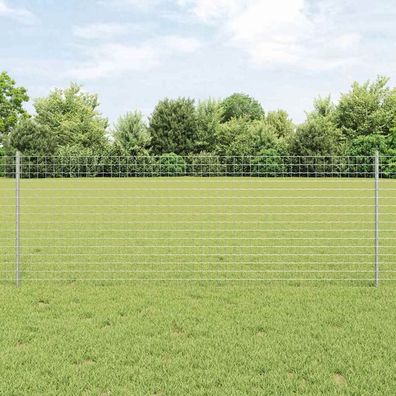 vidaXL Eingebetteter Zaunpfosten 11 stk. Silber 120 cm