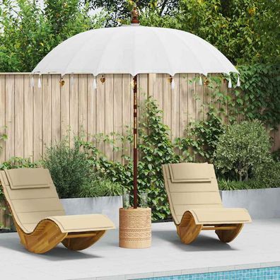 vidaXL Balinesischer Sonnenschirm Creme 220 x 220 x 260 cm