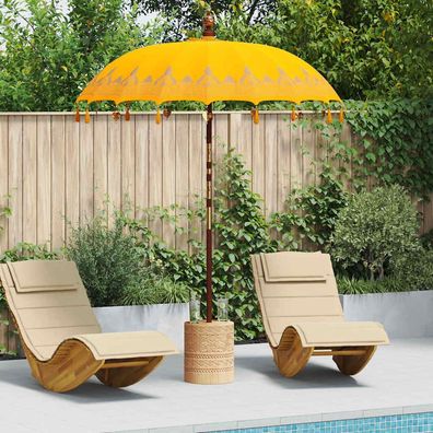 vidaXL Balinesischer Sonnenschirm Gelb 185 x 185 x 260 cm