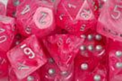 Ghostly Glow 16mm d6 pink/silver Dice Block (12 Dice)