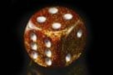 Glitter Gold 12mm d6 silver Dice Block (36 dice)