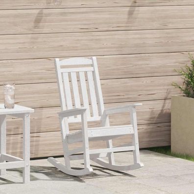 vidaXL Garten-Schaukelstuhl Weiß HDPE