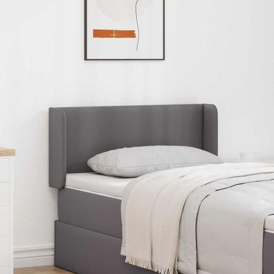 vidaXL Kopfteil Ohr 2 pcs Grau 40 x 16 x 5 cm Sperrholz und Kunstleder