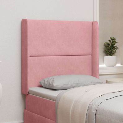 vidaXL Kopfteil Ohr Rosa 80 x 16 x 4 cm Samt