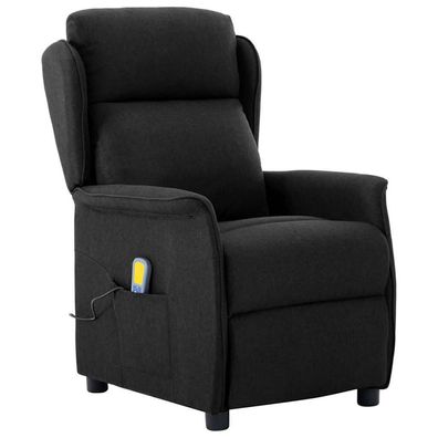 vidaXL Massagesessel mit Kissen Schwarz 93,5 x 67,5 x 101,5 cm Stoff