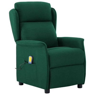 vidaXL Massagesessel Dunkelgrün 93,5 x 67,5 x 101,5 cm Stoff