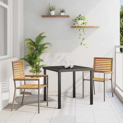 vidaXL Garten Stapelstühle 2 pcs Braun und Grau 54 x 56 x 90 cm