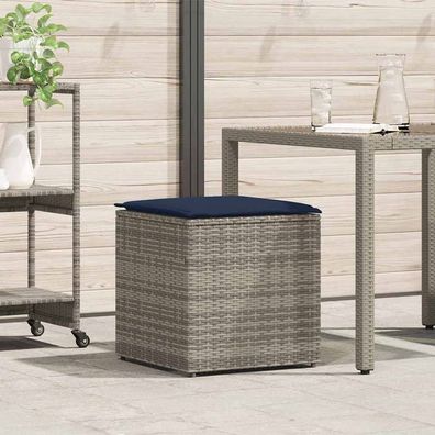 vidaXL Kissenbox mit Speicher Grau 50 x 50 x 50 cm Poly-Rattan