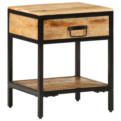 vidaXL Nachttisch Braun 40 x 35 x 50 cm Massives Mango Holz und Metall