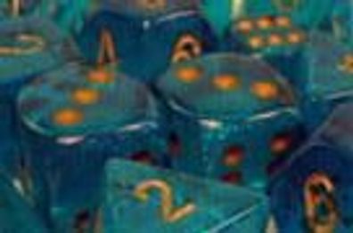 Borealis™ #2 12mm d6 Teal/gold Dice Block™
