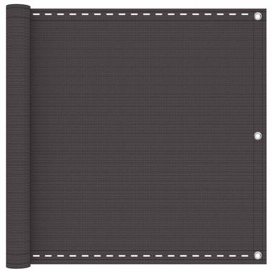 vidaXL Balkonsichtschutz Anthrazit 75 x 1200 cm HDPE und Aluminium