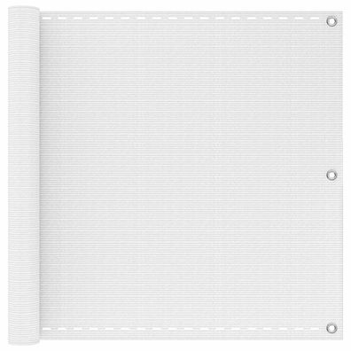 vidaXL Balkonsichtschutz Weiß 90 x 800 cm HDPE und Aluminium
