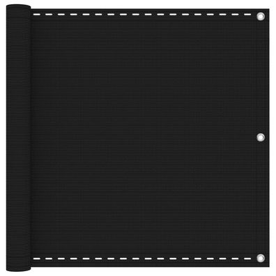 vidaXL Balkonsichtschutz Schwarz 75 x 700 cm HDPE und Aluminium