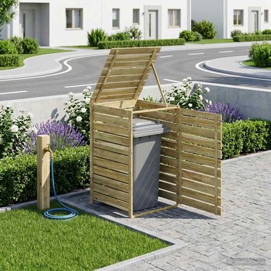 vidaXL Mülltonnenbox für 1 Behälter 240 L Imprägniertes Kiefernholz