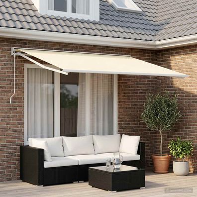 vidaXL Markisenersatzstoff Creme 300 x 250 cm Polyester