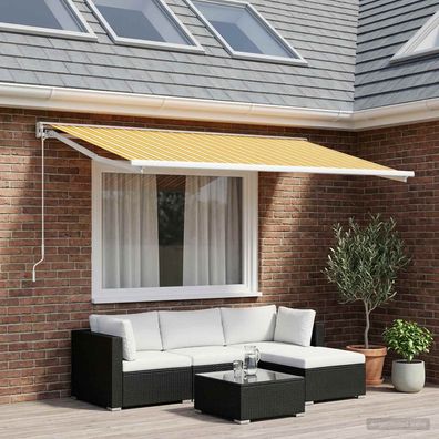 vidaXL Markisenersatzstoff Orange und Schwarz 300 x 200 cm Polyester
