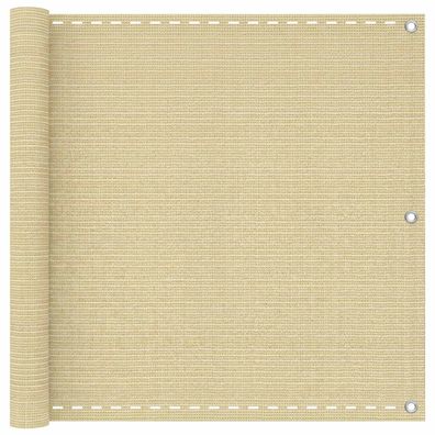 vidaXL Balkonsichtschutz Beige 75 x 800 cm HDPE und Aluminium