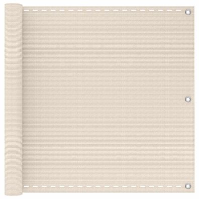 vidaXL Balkonsichtschutz Creme 90 x 800 cm HDPE und Aluminium