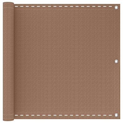 vidaXL Balkonsichtschutz Taupe 120 x 800 cm HDPE und Aluminium