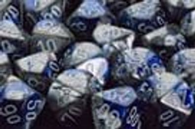 Gemini™ 12mm d6 Blue-Steel w/white Dice Block™ (36 dice)