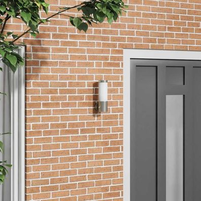vidaXL Außenwandleuchte Silber 12 x 8,5 x 27 cm Edelstahl und Plastik