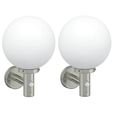 vidaXL Außenwandleuchte 2 pcs Silber 28 x 25 x 38 cm