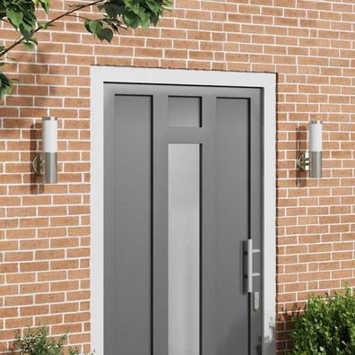 vidaXL Außenwandleuchte 2 pcs Silber 15 x 7,5 x 33 cm