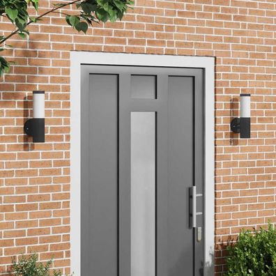 vidaXL Außenwandleuchte 2 pcs Schwarz 15 x 7,5 x 33 cm