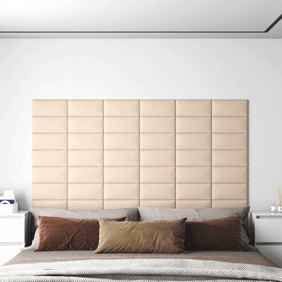 vidaXL Wandkopfteilen 12 pcs 30 x 15 cm Creme Stoff